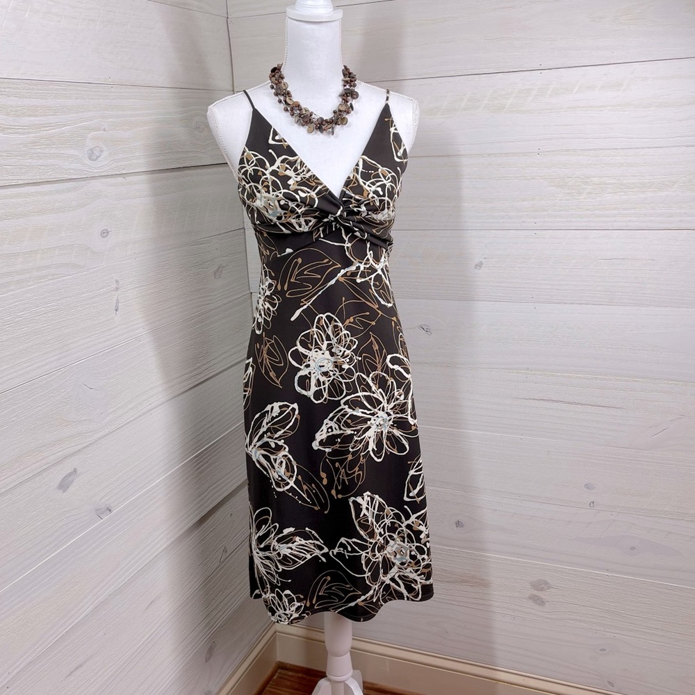 Laundry by Shelli Segal Splatter Floral Print Sundress 6 FREE SHIP